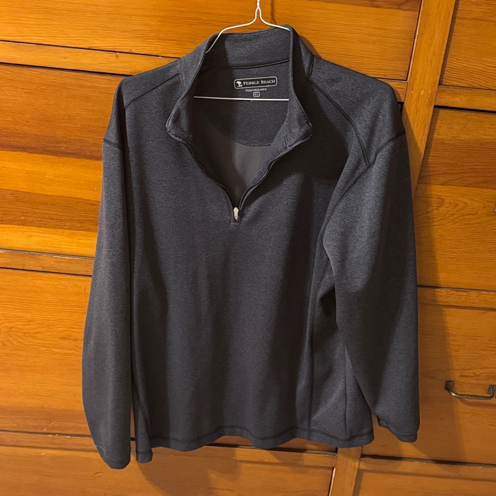 Pebble Beach Men's Charcoal Zip-Up Sweater. Sold at Costco.
